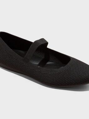 a new day Black Knit Mary Jane Flats